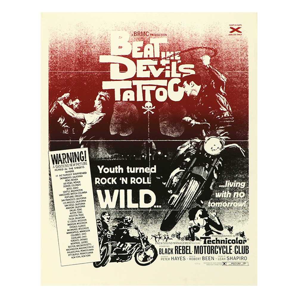 Beat the Devil's Tattoo White US Tour Poster Black Rebel Motorcycle