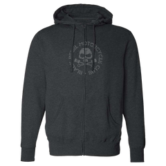 Black Rebel Motorcycle Club® SKULL & PISTONS CHARCOAL ZIP HOODIE