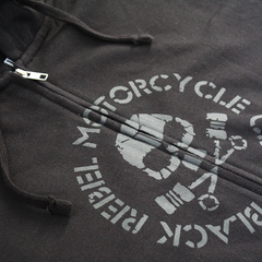 Black Rebel Motorcycle Club® SKULL & PISTONS CHARCOAL ZIP HOODIE