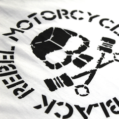 B.R.M.C.® SKULL & PISTONS WHITE & BLACK RAGLAN